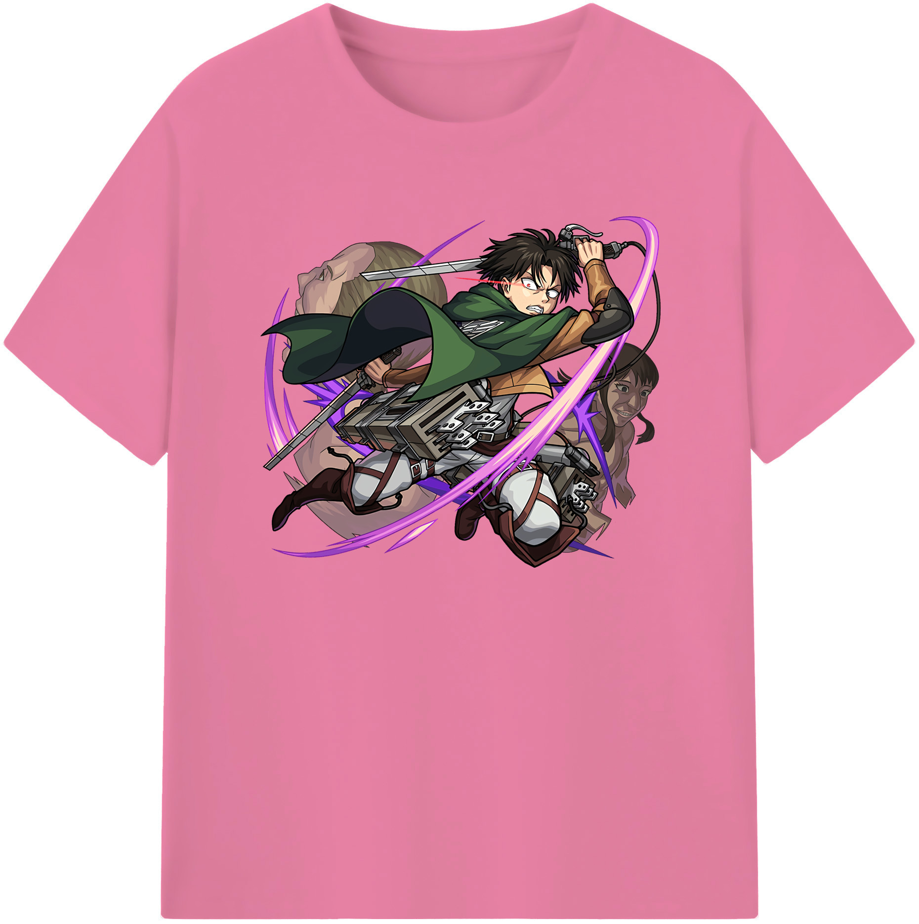 （画像用） 進撃の巨人 リヴァイ·アッカーマン Attack on Titan Levi Ackerman 綿100％半袖Tシャツ（フロントプリント）